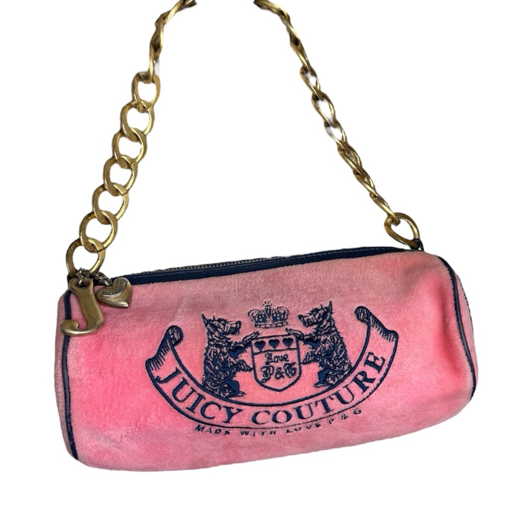 Juicy Couture Pink Wristlet with Gold Chain